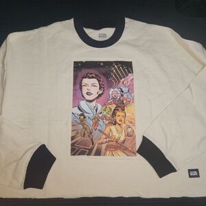 Disney Star Wars Women of The Galaxy Cropped Raw Hem Spirit Jersey Medium NWT